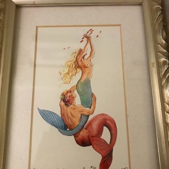 Glenn Tunstull Mermaidia DIMITRI & ADORIANA MERMAIDS Framed ART - Picture 2 of 4